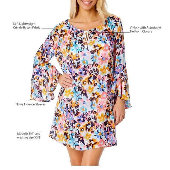 - Women’s Anne Cole beach cover Floral Swim Cover-Up size xl/2xl - Picture 2 of 5